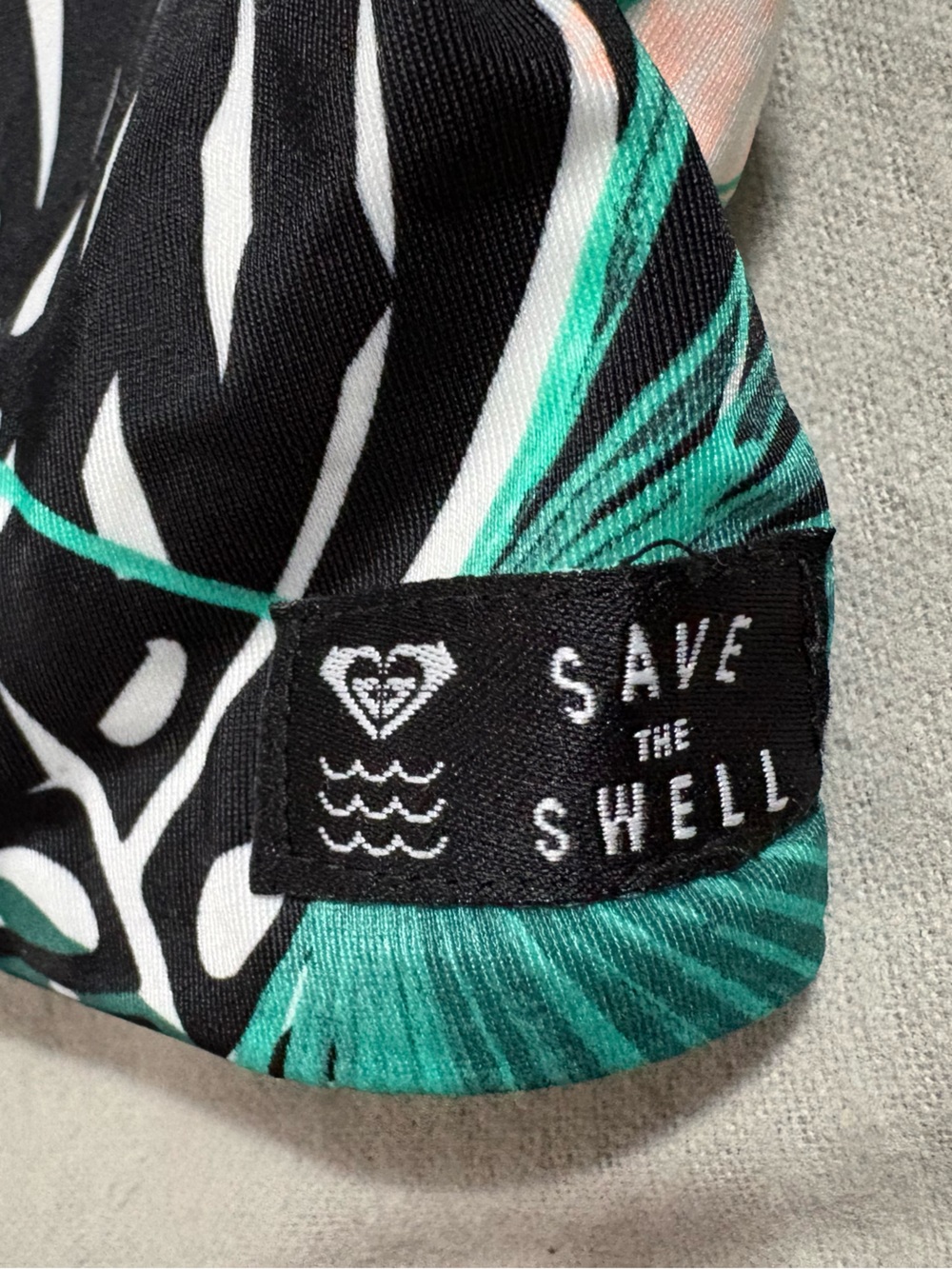 Roxy Women's Tropical Leaf Print Bikini - Black, Green, Peach, Yellow, White - Picture 6 of 7
